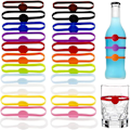 Miniatyrbilde 1 av 5: 24 stk Silikon Drikke Markører, Vinglass Charms For Fest Glass Kopper Bokser Identifikasjon, Glass Markører For Drikke