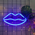 Miniatyrbillede 3 af 4: Læbe Neon Lys LED Læbe Neon Lys Skilt Neon Væglampe Batteri/USB Betjent Neon Lys Blå Kunst Dekorative Neon Lys Neon Skilte