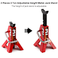 Miniatyrbild 3 av 5: 2 st Metall 3 Tons Simulerad Domkraft Höjdjusterbar Reparationsfäste Scenverktyg Lyftjack för 1/10 T
