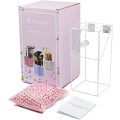 Miniatyrbild 5 av 5: Makeupborsthållare Organizer med lock, Akryl genomskinlig Organizer Förvaring Dammtät låda - Akryl Makeupborsthållare med rosa pärlor