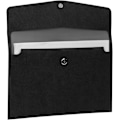 Miniatyrbild 1 av 5: A4 Dokumentmapp, PU-Läder A4 Fickkuvertmapp Plånböcker Plast Dokument Utvidgande Filmapp Portfolio Förvaringsväska Svart