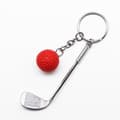 Golf nøglering med golfkøller og golfbolde golfgave/gaveideer Golf Master nøglering, sølv, Køllelængde 8CM, Bredde 2,5cm