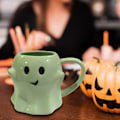 Miniatyrbilde 3 av 5: 14oz Halloween Spøkelseskopp Søt Keramisk Spøkelseskopp Koselig Spøkelsesdekorasjon Skummel Spøkelseskopp Ghostface-kopp Kaffebeger For Voksne Barn Kvinner Høytid Green One size