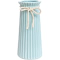 Miniatyrbillede 1 af 5: Hvid Keramisk Riflet Vase til Minimalistisk Moderne Hjemmeindretning, Dekorativ Blomster Vase til Bryllup Middagsbord Kontor Soveværelse - 7,5 Tommer / 20 CM-blå