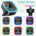 Pikkukuva 4 / 7: Bluetooth FM -lähetin - Bluetooth V5.0 langaton - Pikalataus 3.0 - 7 LED RGB Colors