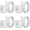 iPhone Laddare - Snabbladdare - Adapter + Kabel 20W USB-C Vit 4Pcs
