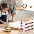 Miniatyrbilde 5 av 6: Egg Holder for Fridge, Space Saving Fridge Egg Organizer, 4 Layers Rolling Egg Dispenser Storage 30 Egg, Egg Dispenser for Refrigerator Grey A