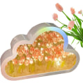 Miniatyrbillede 1 af 5: Cloud Mirror Tulip Lampe, Diy Håndlavet Led Tulip Natlampe, Simuleret Blomst, Soveværelse Sovebord Lampe, Skrivebords Ornamenter Pink