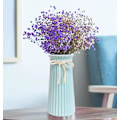 Miniatyrbillede 4 af 5: Hvid Keramisk Riflet Vase til Minimalistisk Moderne Hjemmeindretning, Dekorativ Blomster Vase til Bryllup Middagsbord Kontor Soveværelse - 7,5 Tommer / 20 CM-blå