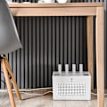Miniatyrbillede 4 af 6: Dobbeltlags Wifi Router Opbevaringsboks Desktop Stikkontakt Ledningsarrangørboks Set Top Box Vare Skjult Afslutningsboks White