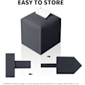 Miniatyrbillede 4 af 5: Vævæskeskrin Cover, Sort Vævæskeskrin Holder, Moderne PU Læder Kvadratisk Vævæskeskrin, Delikat Dekoration Vævæskeskrin Organizer