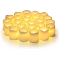Miniatyrbillede 1 af 5: 24 stk. Flammeløse Votivlys, Flammeløse Flimrende Elektriske Falske Lys, Batteridrevne LED-Tealights i Varm Hvid Til Bryllup, Bord, Festival C