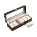 Miniatyrbilde 3 av 3: Luksuriøs klokkeboks / Klokkeboks for 6 klokker - Svart