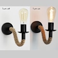Pikkukuva 5 / 5: Retro-henkiseinävalaisin - sopii eteiseen tai makuuhuoneeseen - E27-lamput (ilman lamppua) - without Bulb 2pcs