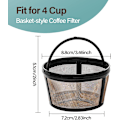Miniatyrbillede 2 af 5: Genanvendeligt Kaffefilter, 4 Kopper Kurv Kaffefiltre Udskiftning Kaffefilter Permanent Filter Kaffe Udskiftning Kaffefilter