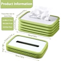 Miniatyrbillede 2 af 7: Foldbar Silikone Kleenexboks Cover - Lang Dekorativ Rektangulær Kleenexdispenser, Grøn