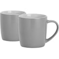 Miniatyrbilde 1 av 6: Bordservice 2x Grå 350ml Mattfarget Kaffe Kopper - Keramisk Steintøy Te Latte Cappuccino Kopper Sett med Håndtak