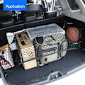Miniatyrbillede 5 af 5: Bil Cargo Net, Bagagenet Justerbar Elastisk Organizer Net, Nylon Bagagerumsopbevaringsnet, Universal Pasform til Bil Bagagerum Køretøj Van SUV (27,5'' x 27,5'')