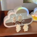 Miniatyrbillede 4 af 5: Cloud Mirror Tulip Lampe, Diy Håndlavet Led Tulip Natlampe, Simuleret Blomst, Soveværelse Sovebord Lampe, Skrivebords Ornamenter Pink