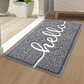 Pikkukuva 1 / 6: Homaxy Hello -ovimaatto, liukumaton matala profiili kestävä ovimaatto ulko-, sisä-, sisäänkäynti-, patio-, etu- ja takaovelle — (40 x 60 cm, harmaa)