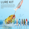 Miniatyrbilde 2 av 5: 6 stk med eske 100mm 13g flytende popper fiske lokke kunstig hard agn wobbler roterende hale fisk