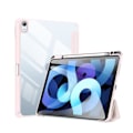 Miniatyrbillede 1 af 5: Til Ipad Air 4 10.9 2020 Etui, Folio Tri-Fold Stand Smart Etui med Aftagelig Slim Hard Shell Transparent Bagside - Pink