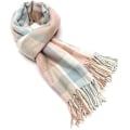 Miniatyrbillede 1 af 5: 1PCS Dame Mode Lang Sjal Stor Gitter Vinter Varm Gitter Stort Tørklæde Beige Pink