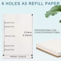 Miniatyrbild 2 av 5: A5-påfyllningspapper, 3 förpackningar 100GSM tjockt påfyllningsbart papper 6 håls fyllmedel insatser lösblad papper 135 ark (270 sidor) för pärm journal anteckningsbok