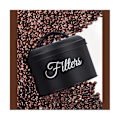 Miniatyrbillede 3 af 5: Kaffe Filter Holder, Kurv Kaffe Filter Opbevaring Med Låg, Rund Kaffe Filter Beholder Til Tæller