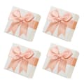 4 st små presentaskar för smycken, 7x7x3.5 cm smyckesdisplay presentaskar med rosett