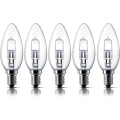 Miniatyrbilde 1 av 5: E14 28W Halogenpære, liten Edison-skruepære (SES) 2700K, 5-pakning