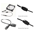 Miniatyrbillede 2 af 5: DC5521 til 4-Pin Stik Kabel 4-Pin Computer PC Blæser Strømkabel Konverter