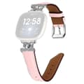 For Fitbit Versa 3/Versa 4/Sense/Sense 2 M-formet ekte lærreim til klokke Pink Fitbit Versa 3