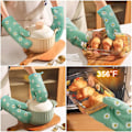 Miniatyrbilde 5 av 6: Ovnshansker og grytekluter, grillhansker, 1 par ovnshansker og 2 grytekluter, for matlaging, baking, kjøkken, mikrobølgeovn, pizza Green