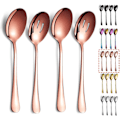 Miniatyrbillede 1 af 3: Serveringsskeer 4 stk., Serveringsske, Inkluderer 2 Serveringsskeer og 2 Hulskeer, Serveringsredskaber i Rustfrit Stål Rose Gold