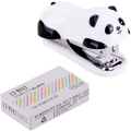 Miniatyrbilde 1 av 5: Mini søt panda skrivebords stiftemaskin med 1000PCS stifter for kontor skole hjem eller reisebruk