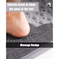 Miniatyrbillede 3 af 5: Brusematte Skridsikker Anti-Muld med Fodmassageområde, 40 x 70 cm TPE Materiale Badeværelsesmatte Brusebadgulve   (40 x 70 cm, Grå)