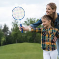 Miniatyrbild 6 av 7: 1 par badmintonracket för barn Badmintonset för barn Nylonlegering Lätt racket för barn, nybörjare, inomhus- och utomhusidrott