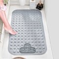 Miniatyrbillede 1 af 5: Brusematte Skridsikker Anti-Muld med Fodmassageområde, 40 x 70 cm TPE Materiale Badeværelsesmatte Brusebadgulve   (40 x 70 cm, Grå)