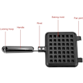 Miniatyrbilde 7 av 9: Vaffeljern, firkantet toastjern, vaffeljern med non-stick belegg, grillpanne for steking av egg, brød (31,5 cm x 14 cm)