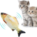 Miniatyrbillede 1 af 4: Elektrisk kattefisk legetøj bevægelig fisk catnip plys legetøj USB opladning 3d simulering aktive dukker Carp