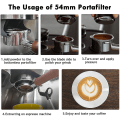 Pikkukuva 3 / 5: Pohjaton portafilter 54mm Barista-sarjalle ja espressokoneille, portafilter suodatinkehyksellä