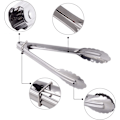 Miniatyrbilde 2 av 5: Mini Serveringstang i Rustfritt Stål, Små Metalltanger for Servering av Mat, Matlaging, Salat, Grilling (7 Tommer, 3 Stykker)