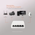 Miniatyrbild 5 av 5: ETHERNET-SPLITTER, Internet-splitter, Nätverksswitch, CAT6, RJ45, 100mbps, USB-driven, 5-portars LAN-switch för att lägga till fler Ethernet-portar