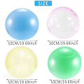 Miniatyrbild 2 av 8: 4 st utomhus roliga uppblåsbara bubbelbollar bubbelboll för vatten stor transparent ballong uppblåsbar boll mjuk gummiball för utomhus inomhus lek M
