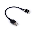 Miniatyrbillede 1 af 3: 9-polet han til ekstern USB A han pc bundkort intern data forlænger...