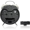 Miniatyrbild 5 av 5: 4 Tums Dubbelklocka Ljudlarm för Tungsovare, Bakgrundsbelysning, Batteridriven Gammaldags Väckarklocka för Sovrum White