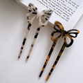 Miniatyrbilde 4 av 5: Hårnål Gaffel Pinner 2 stk Butterfly U-formet Hårnåler Hårnåler Hårgaffel Retro Elegant Gaffel Oppdo Chignon Hårnål for Kvinner