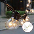 Miniatyrbillede 3 af 3: Udendørs Feelygter, 7,6m G40 Feelygter 20 Pærer + 5 Ekstra, Ip44 Vandafvisende Udendørs Elektriske Feelygter, Lyspære Girlande Til Have, Terrasse,
