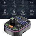 Pikkukuva 2 / 5: Langaton Bluetooth 5.0 Auton Fm-Lähetin Mp3-Stereomusiikkisoitin Type-c Kaksois-USB-Lataus Handsfree-Auton Sarja-Adapteri Tukee U-Levyä Tf-Korttia
